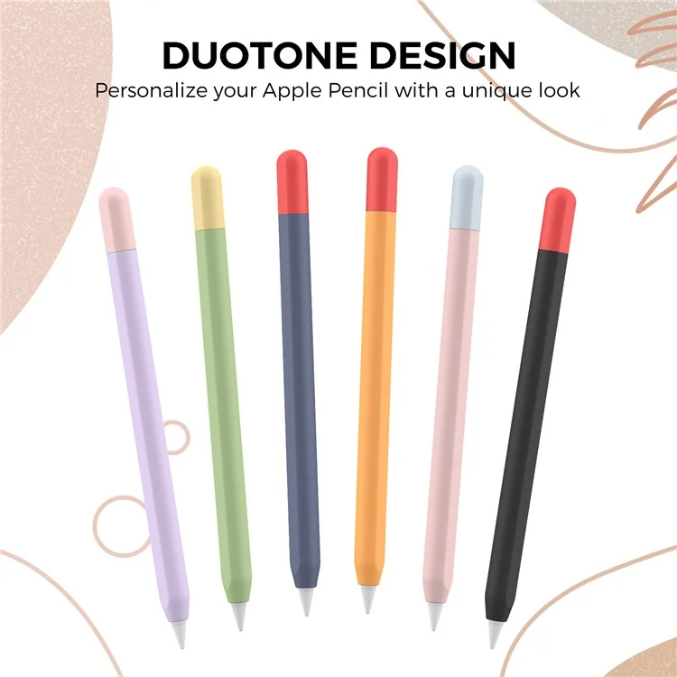 AHASTYLE PT65-3 Per Apple Pencil (USB-C) Color Splicing Silicone Protect Sleeve - Avocado Green+Lemon Yellow
