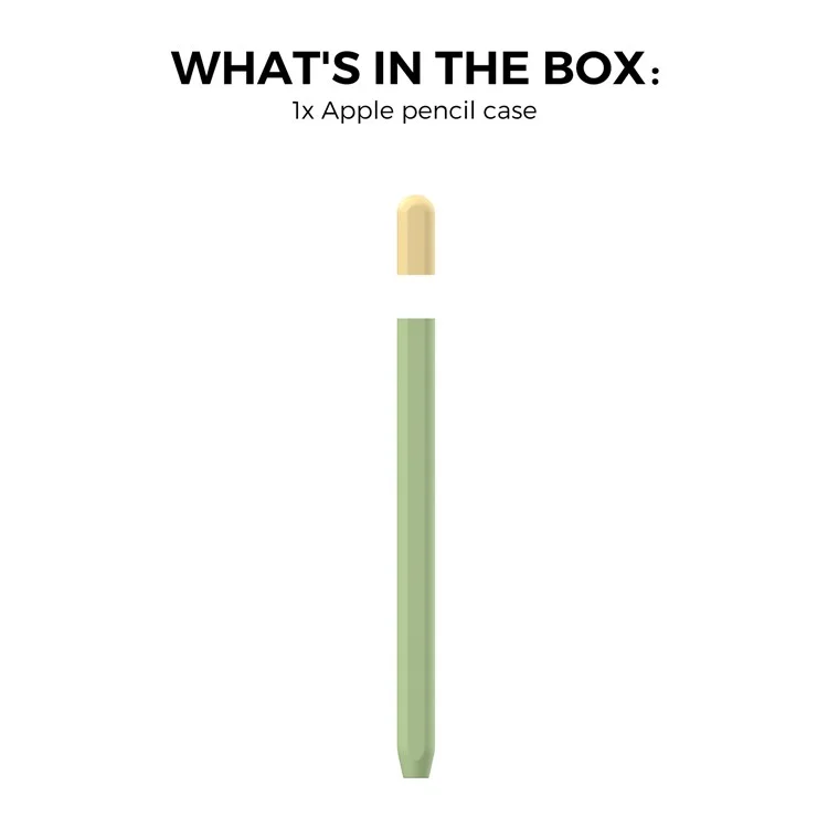 AHASTYLE PT65-3 Per Apple Pencil (USB-C) Color Splicing Silicone Protect Sleeve - Avocado Green+Lemon Yellow