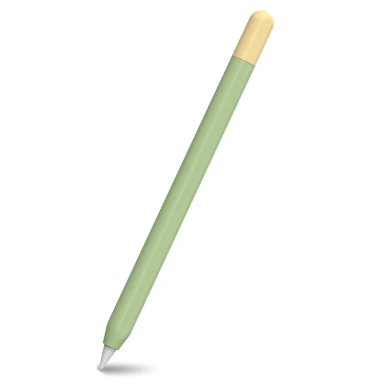 AHASTYLE PT65-3 Per Apple Pencil (USB-C) Color Splicing Silicone Protect Sleeve - Avocado Green+Lemon Yellow