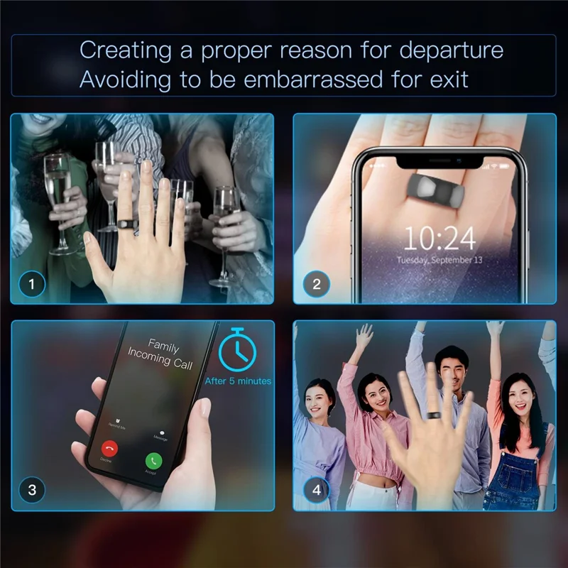 JAKCOM R4 Smart Ring Multifunctional RFID / NFC Ring for iOS, Android System - 9#