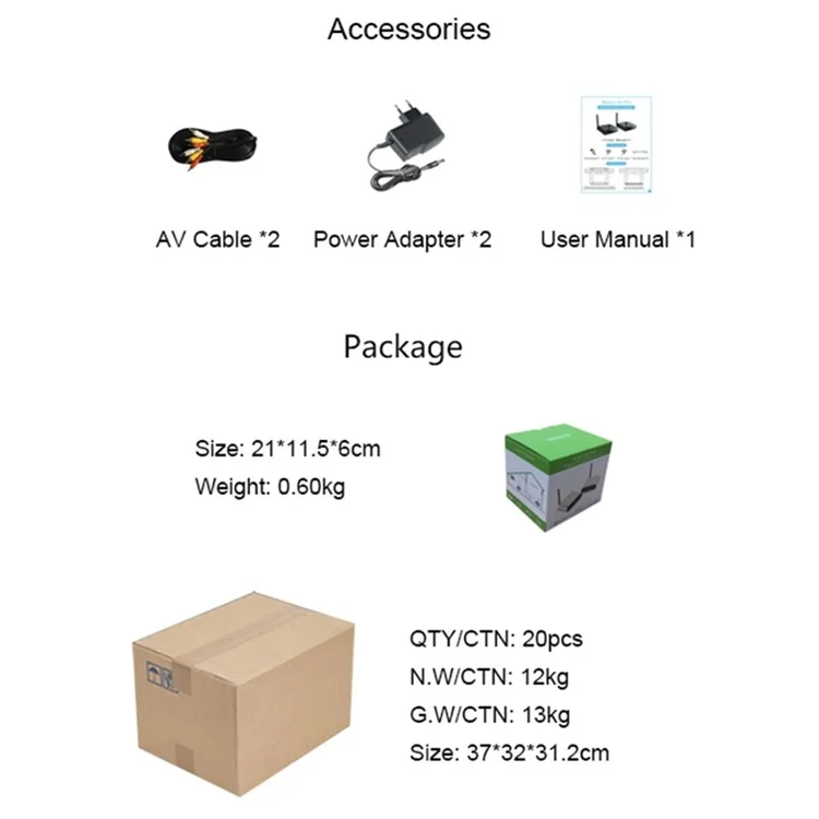 MEASY AV530 Durchgang Wand 300m 5,8G Wireless AV-Sender und -Empfänger - EU-Stecker