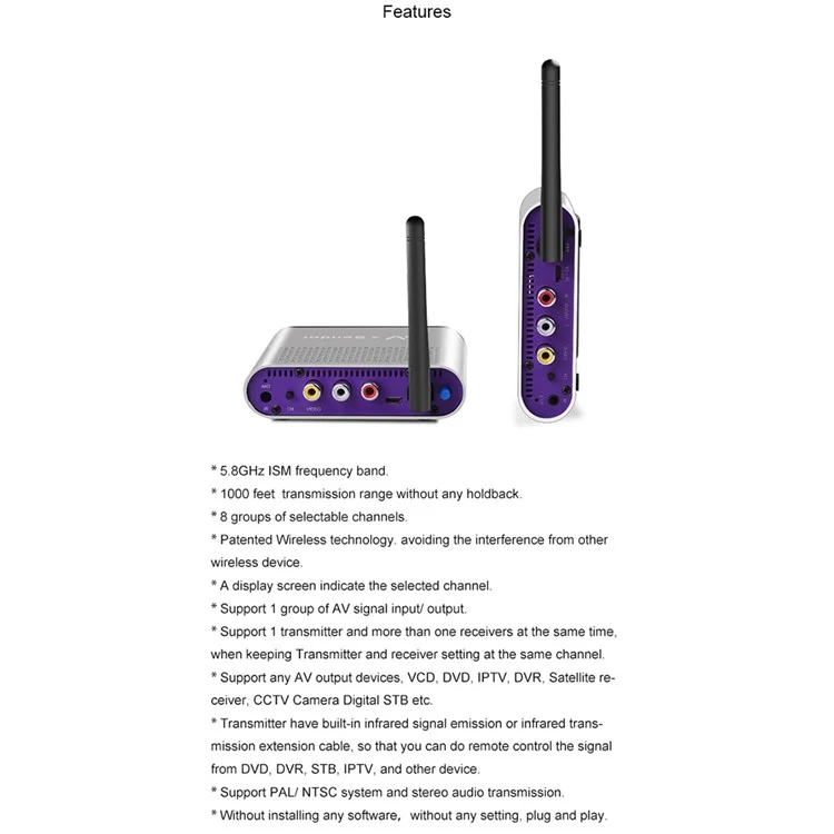 MEASY AV530 Durchgang Wand 300m 5,8G Wireless AV-Sender und -Empfänger - EU-Stecker