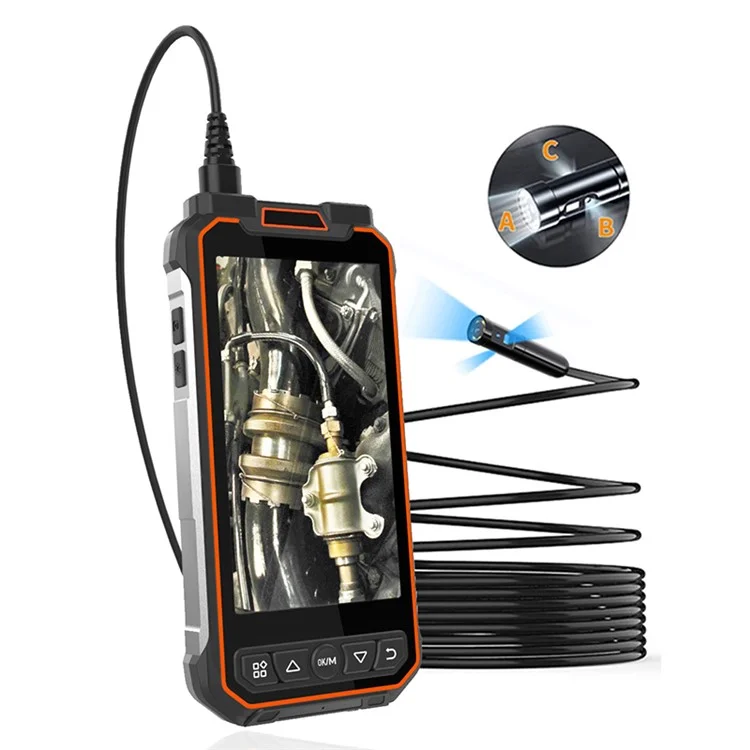 MS20 Endoscopio a 3 lenti con luce LED, display da 5 pollici e cavo da 10 m 