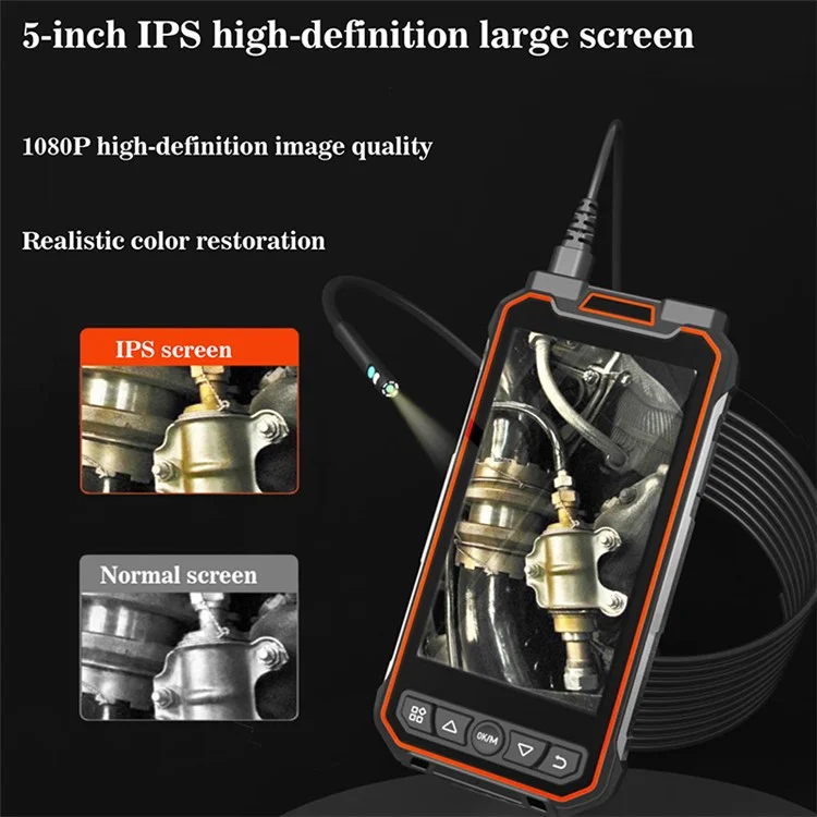 MS20 Endoscopio a 3 lenti con luce LED, display da 5 pollici e cavo da 10 m 