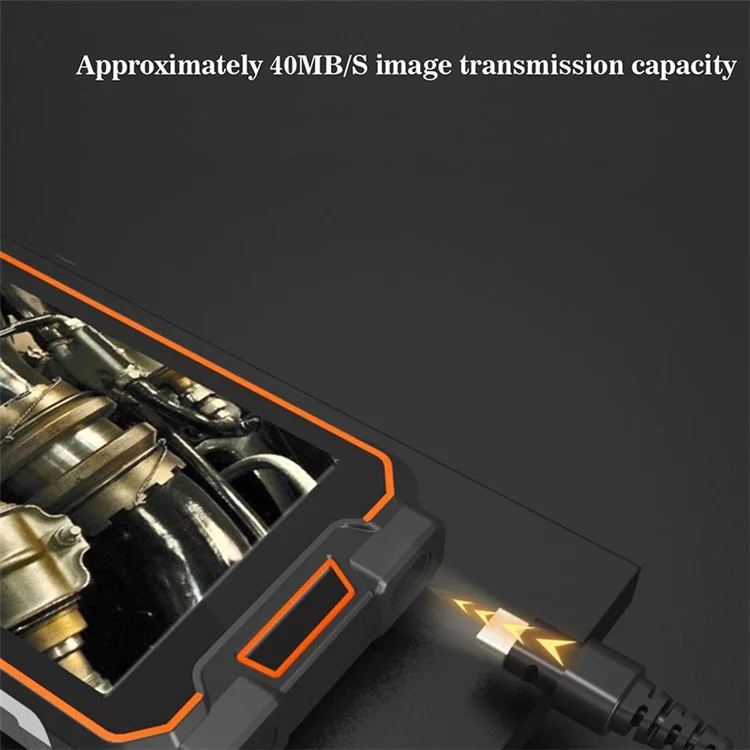 MS20 10m Telecamera endoscopica a singola lente con filo duro, schermo da 5 pollici, LED, Borescope