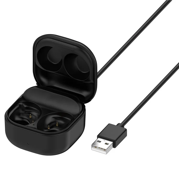 For Samsung Galaxy Buds FE SM-R400 Charging Bin Charger Cable + Replacement Charging Bin - Black