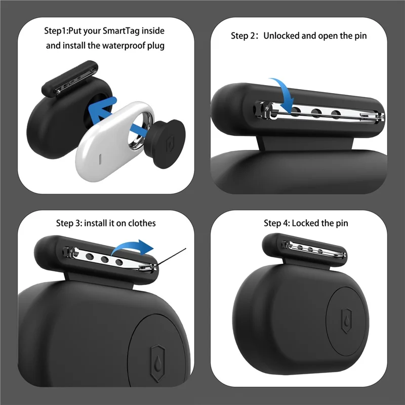Custodia in silicone per Samsung Galaxy SmartTag2 Bluetooth Tracker Brooch Style Protective Cover - Starlight