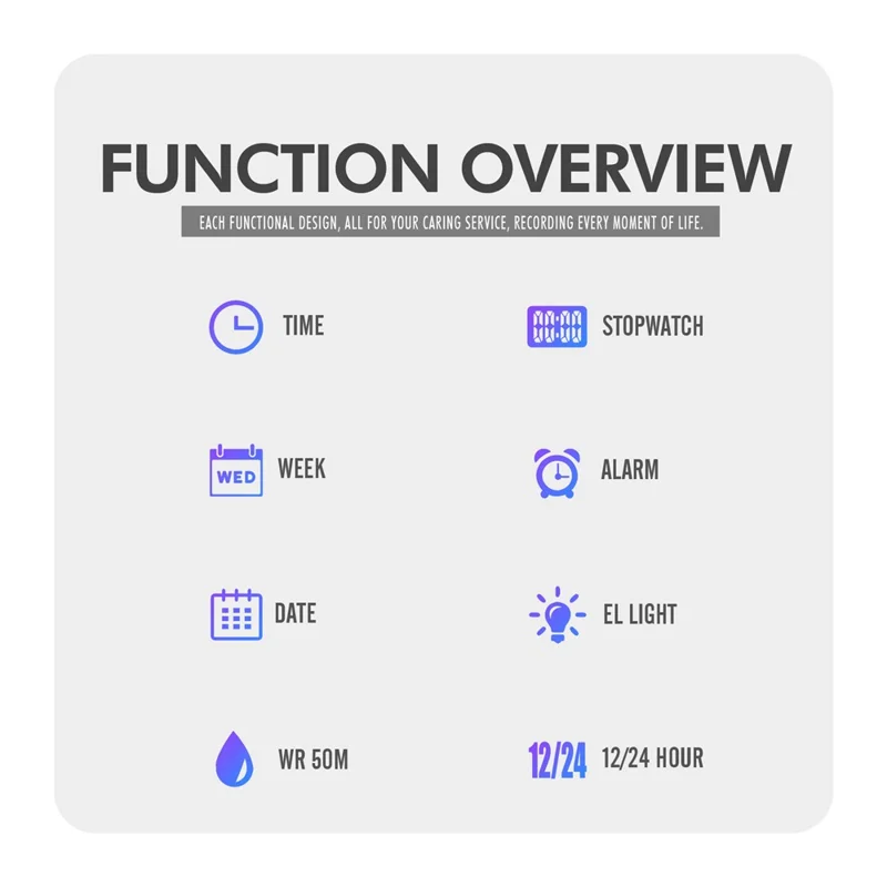 SKMEI 2153 50m Waterproof Wrist Watch TPU Strap EL Backlight Electronic Watch - Black / White Dial