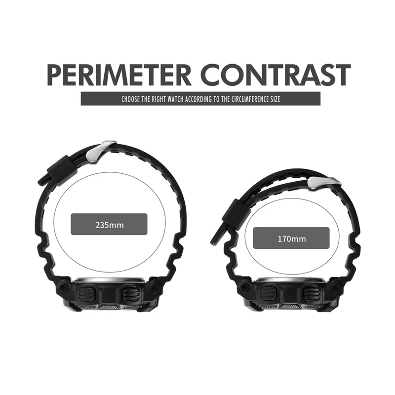 SKMEI 2153 50m Waterproof Wrist Watch TPU Strap EL Backlight Electronic Watch - Black / Black Dial