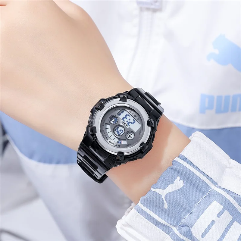 SKMEI 2156 Students Electronic Watch 12  /  24H Multifunction Wristwatch - Black  /  Silver