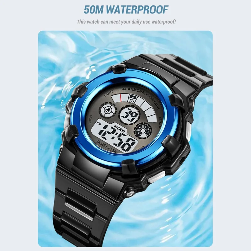 SKMEI 2156 Students Electronic Watch 12  /  24H Multifunction Wristwatch - White