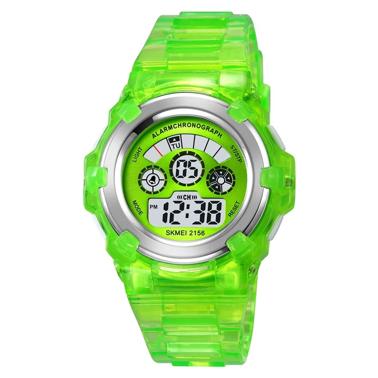 SKMEI 2156 Students Electronic Watch 12  /  24H Multifunction Wristwatch - Light Green