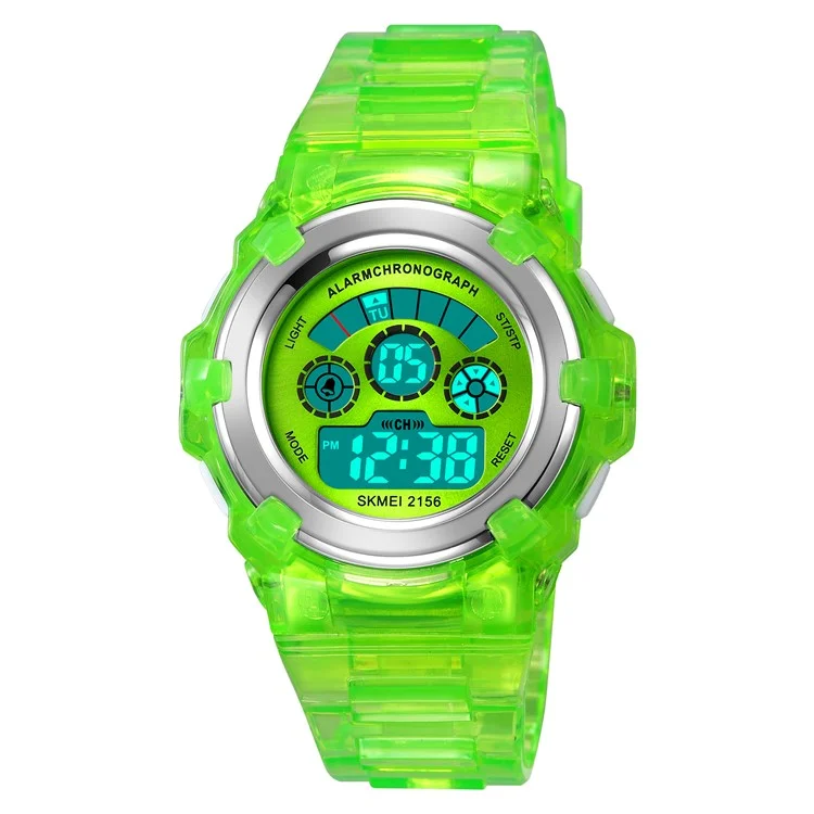 SKMEI 2156 Students Electronic Watch 12  /  24H Multifunction Wristwatch - Light Green