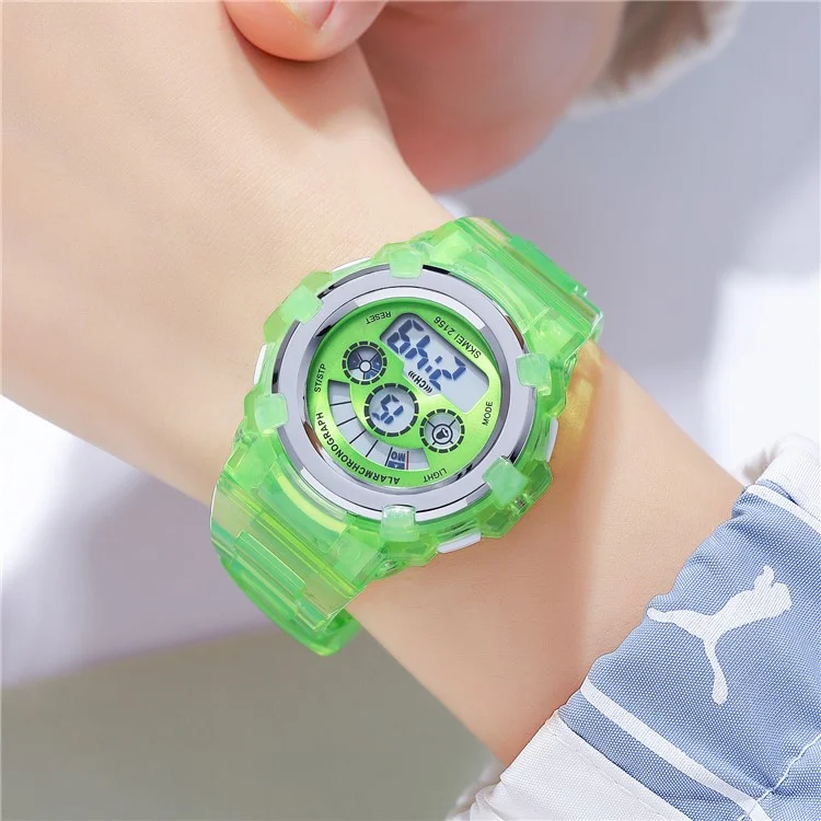 SKMEI 2156 Students Electronic Watch 12  /  24H Multifunction Wristwatch - Light Green