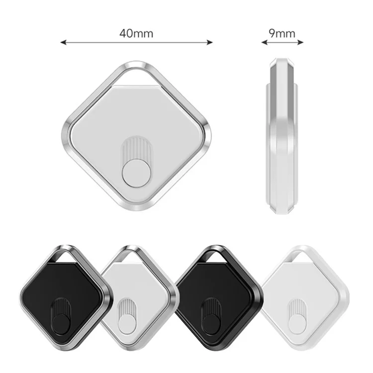 M2 Bluetooth-compatible Tracker Car Key Anti-Loss Finder Locator Device (Find My Certificated) - White / Silver