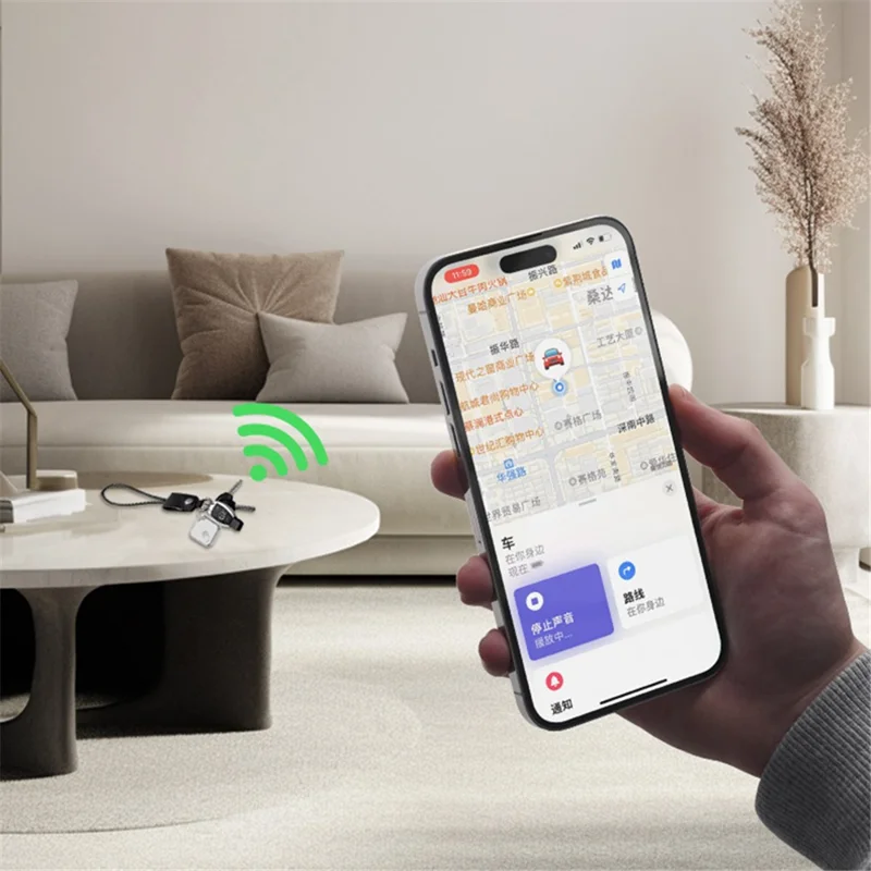 M2 Bluetooth-compatible Tracker Car Key Anti-Loss Finder Device for iOS - White