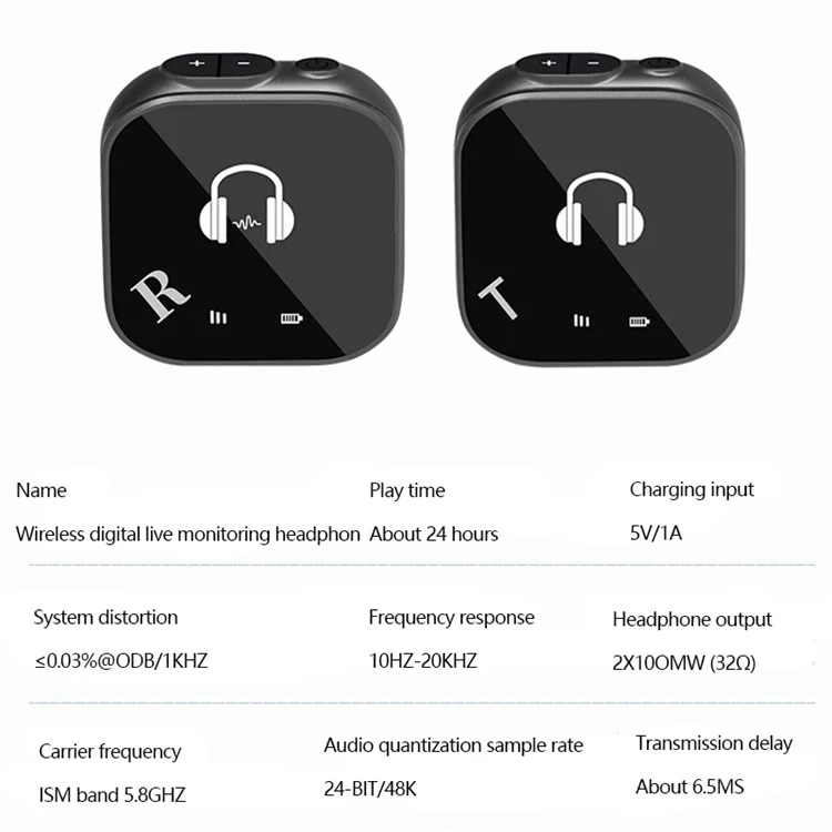 J2 5.8G Sistema IEM Inalámbrico IEM de Monitor Inalámbrico Con 1 Transmisor + 2 Receptor