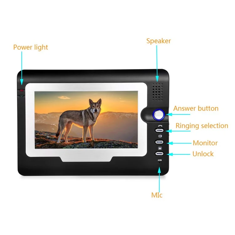 810FC11 7-inch Video Viewer Door Bell Camera Home Security Smart Doorbell, US Plug