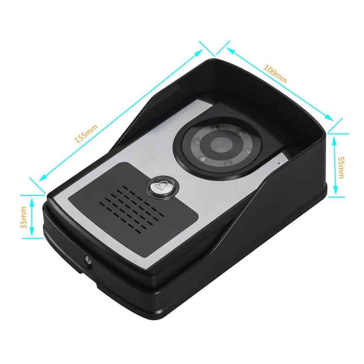 810FC11 7-Zoll-Video-Türsprechanlage mit Nachtsichtkamera, Heimsicherheit, intelligenter Türklingel, EU-Stecker