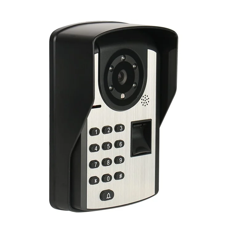 806FD11 7" Monitor HD Video Fingerprint Password Smart Doorbell Camera with Remote Control, US Plug