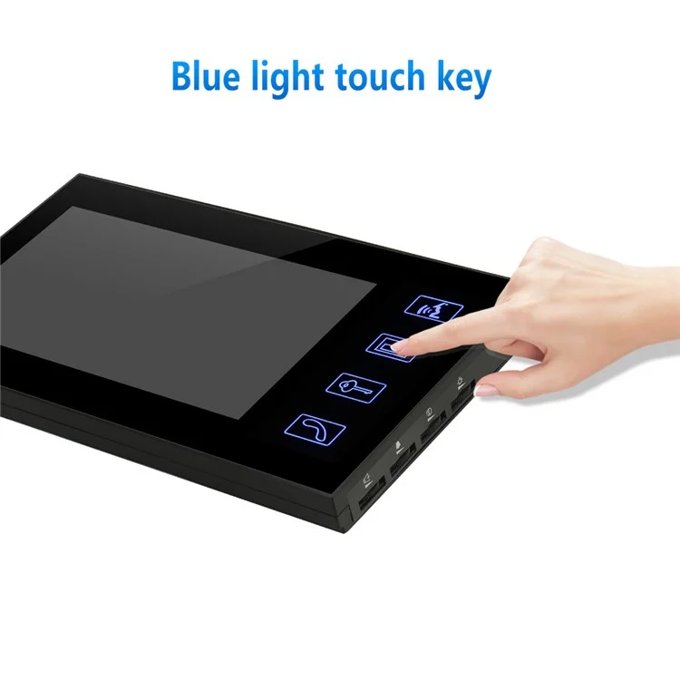 806FD11 7" Monitor HD Video Fingerprint Password Smart Doorbell Camera with Remote Control, US Plug