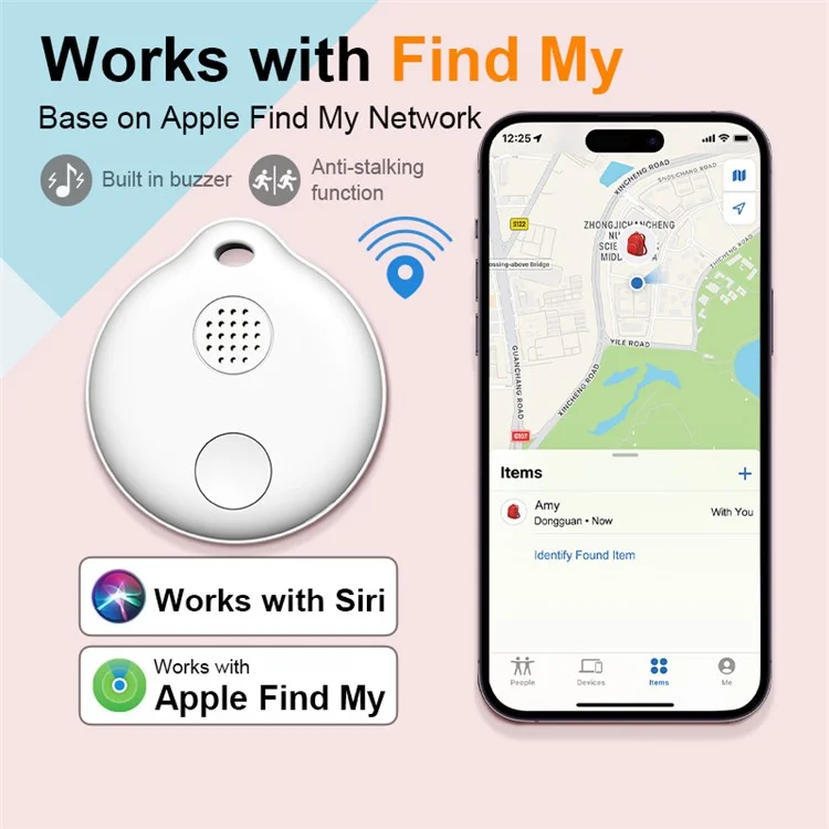 FD01-P Bluetooth-compatible Anti-lost Device Wireless Key Finder (FindMy Certified) - Black