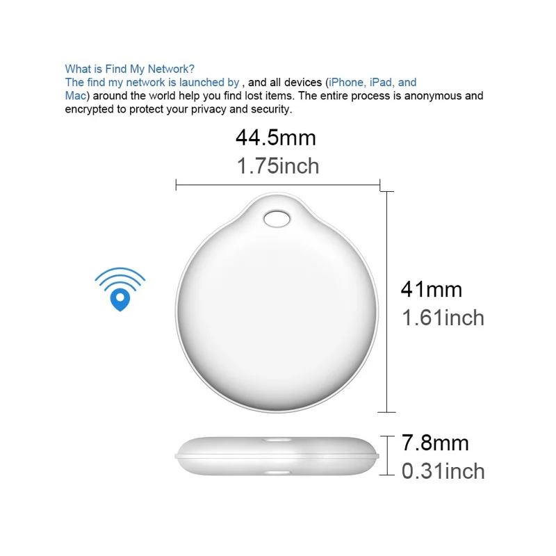 FD01-P Bluetooth-compatible Keychain Tracker Anti-lost Device Wireless Key Finder for iOS - Blue