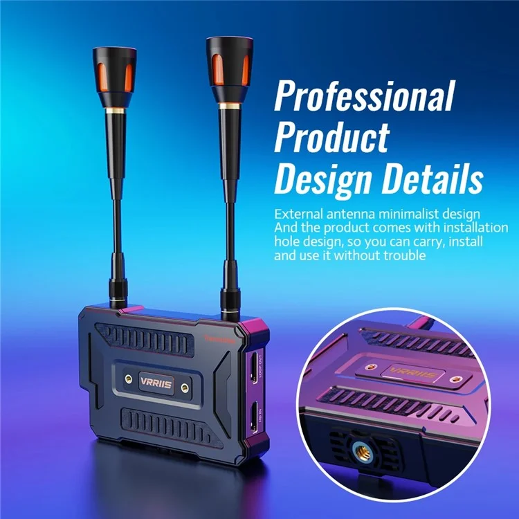 VRRIIS WL080 Wireless HD Transmitter+Receiver 338M 1080P Support NP-F Battery Wireless Expansion Kit - US Plug