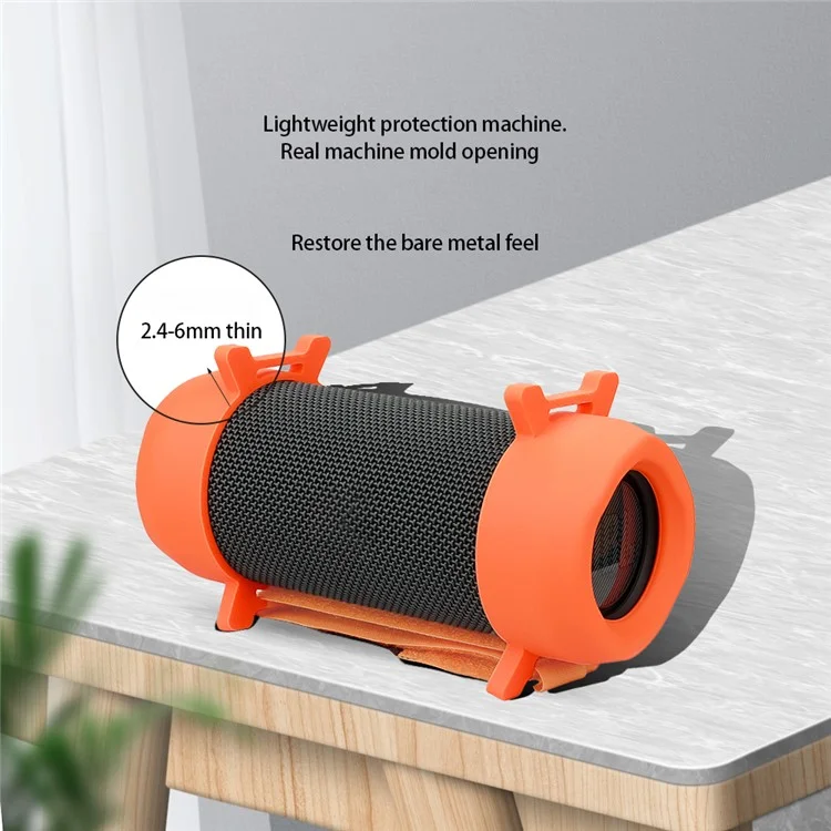 1 Pair Support Stand Case for JBL Flip Essential 2 Portable Bluetooth-compatible Speaker Silicone Sleeve Cover - Black