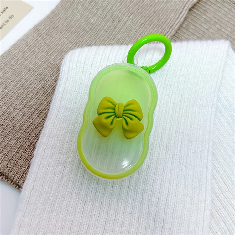 Pour Samsung Galaxy SmartTag2 Étui TPU Bluetooth Tracker Cover avec Boucle d'Anneau - Nœud Papillon Vert+Anneau Vert