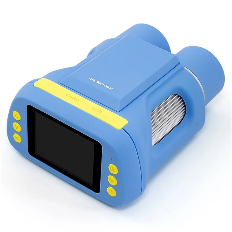 ANDONSTAR AD122 Kids Microscope Telescope 2 inch Digital Camera Handheld Microscope Binoculars - Blue