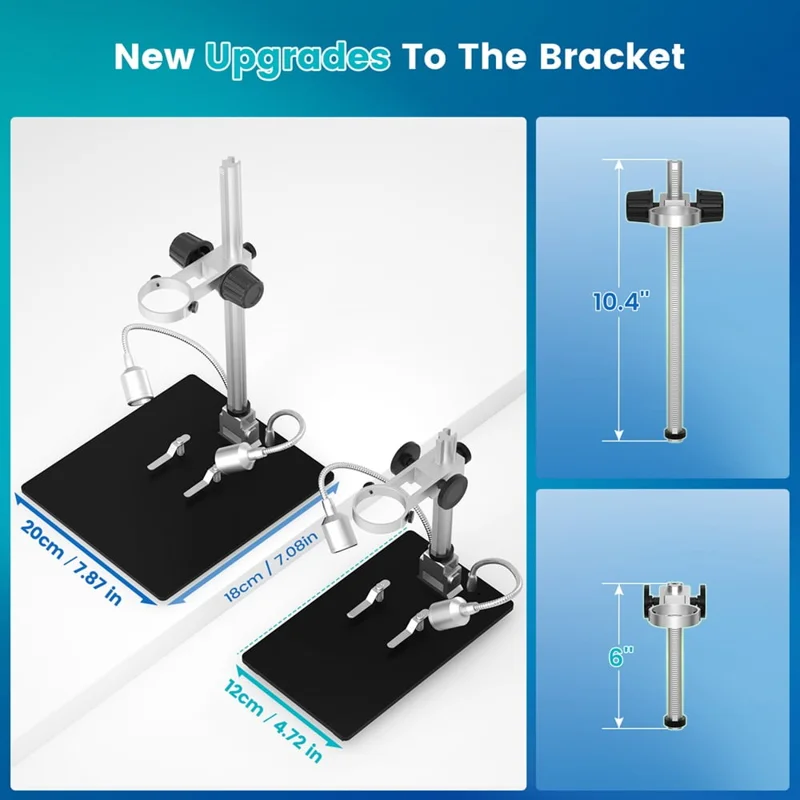 ANDONSTAR AD207S-10 Pro Digital Microscope Endoscope 26cm 10 inch Dual Lens Soldering Microscope Inspection Camera - US Plug