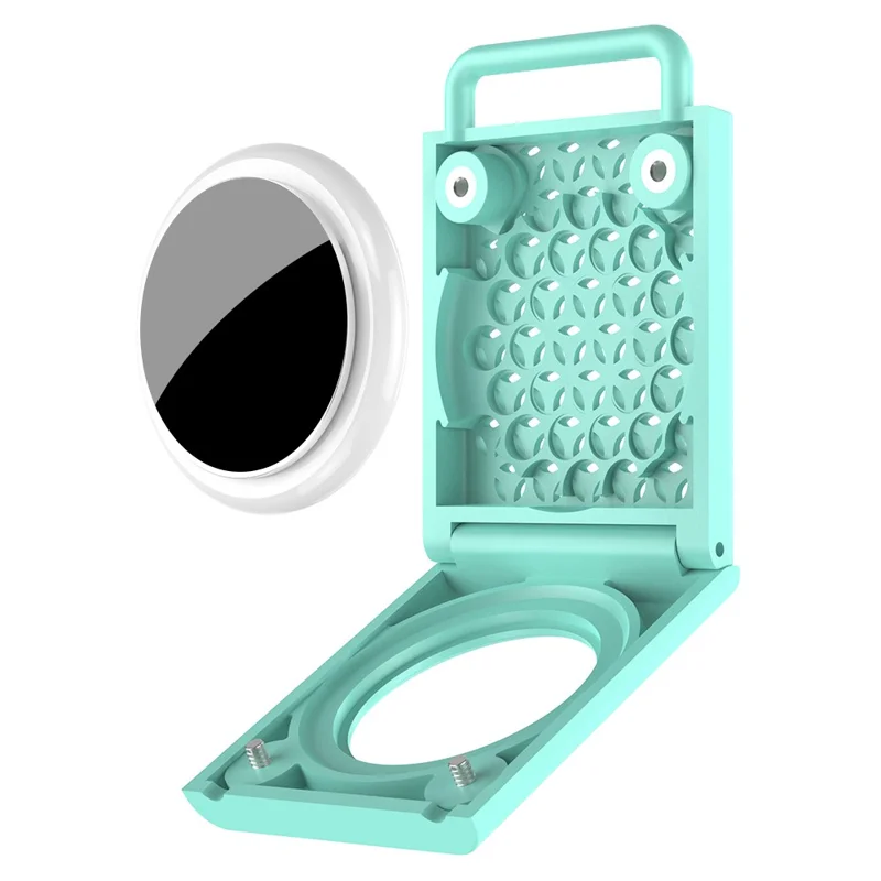 For AirTag PC Keychain Holder Case Screw Full Cover GPS Tracker for Childdren, Elderly, Pet - Mint Green