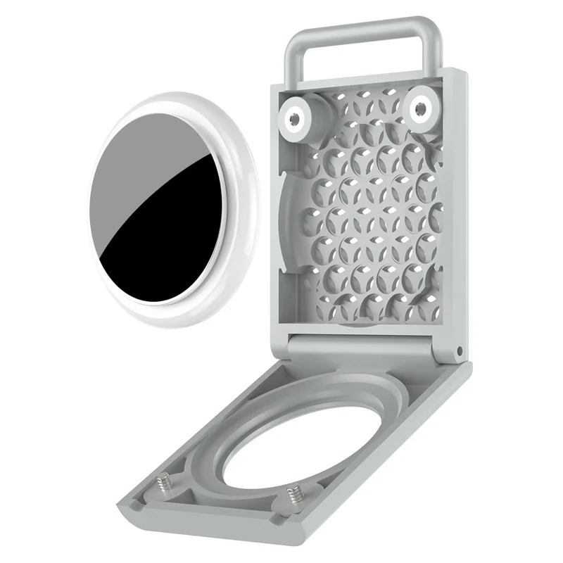 For AirTag PC Keychain Holder Case Screw Full Cover GPS Tracker for Childdren, Elderly, Pet - Grey