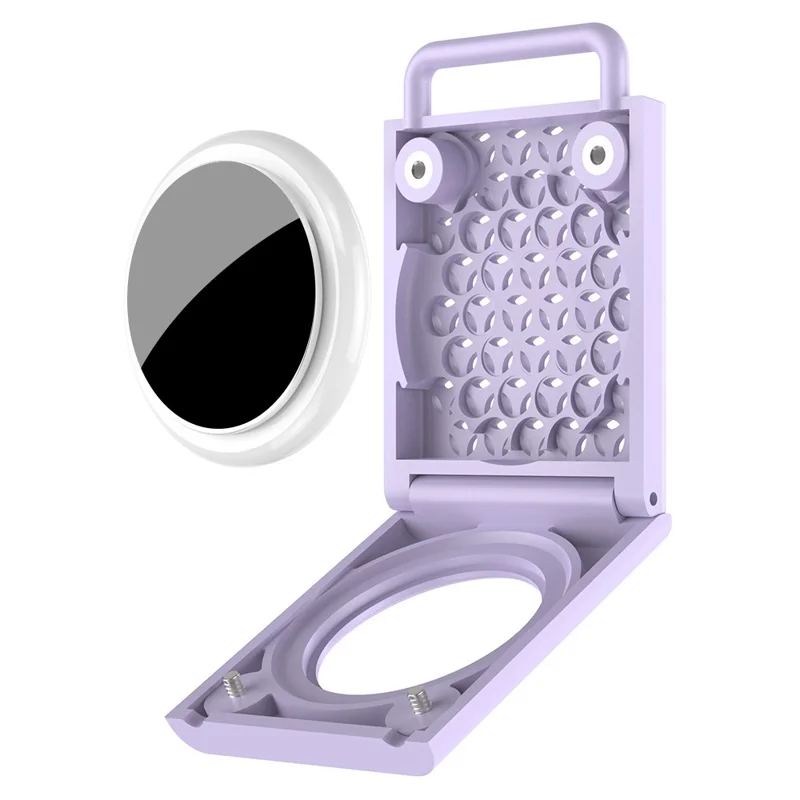 For AirTag PC Keychain Holder Case Screw Full Cover GPS Tracker for Childdren, Elderly, Pet - Purple