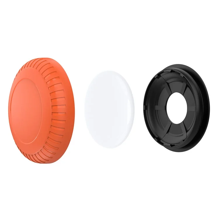 Für AirTag Holder Case mit Klebefolie TPU+PC Schützende Tracker Finder Cover - Orange