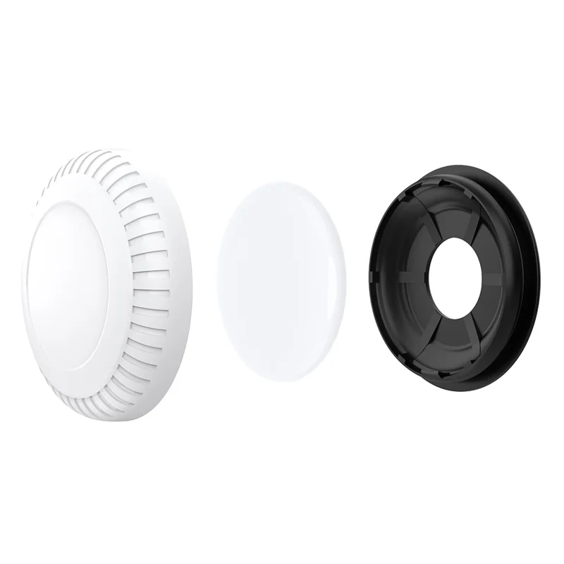 For AirTag Holder Case with Adhesive Sticker TPU+PC Protective Tracker Finder Cover - White