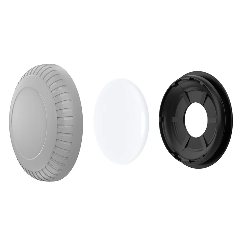 For AirTag Holder Case with Adhesive Sticker TPU+PC Protective Tracker Finder Cover - Grey