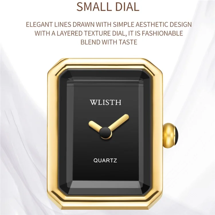 WLISTH S514 Fashion Women Square Dial Quartz Wrist Watch with Chain Strap - Rose Gold