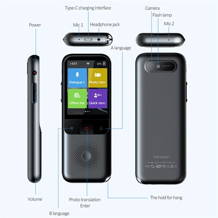 T11 WiFi Voice Photo Übersetzung Tool Instant Übersetzer Unterstützung 134 Sprachen