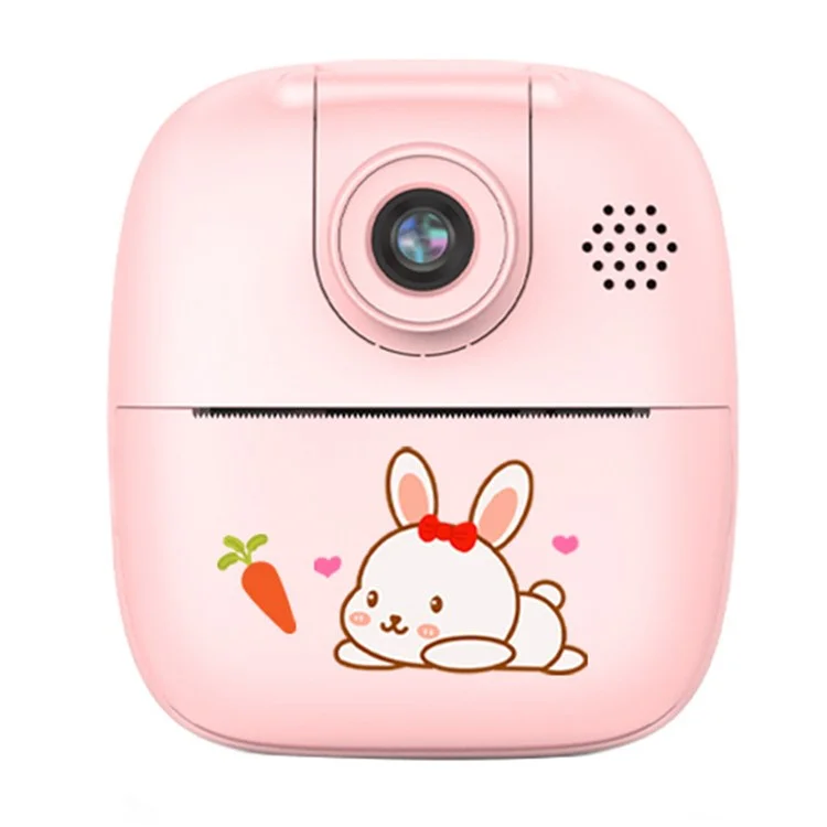 A19 Kids Instant Print Camera 24MP Zero Ink Kids Digital Camera Child Selfie Camera Toy - Rose