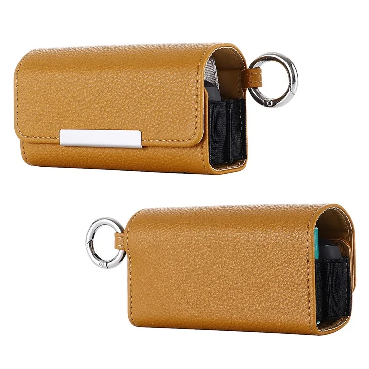 Para IQOS 3 / Estuche Iluma Prime de piel sintética PU Bolsa de almacenamiento de cigarrillos electrónicos portátil - Marrón claro