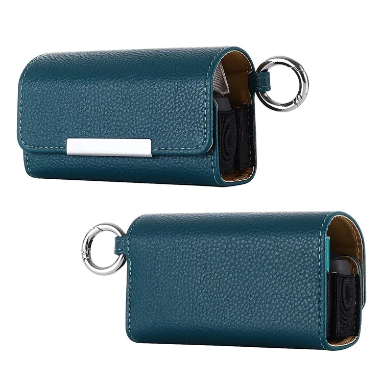 For IQOS 3 / Iluma Prime Case PU Leather Portable Electronic Cigarette Storage Bag - Dark Green