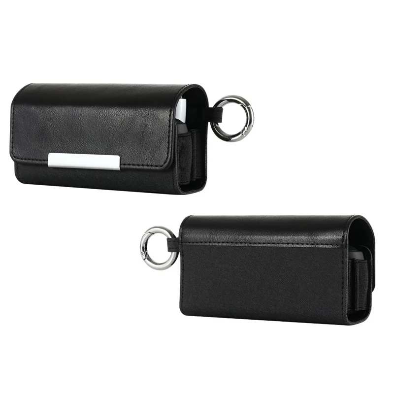 Storage Case for IQOS 3 / Iluma Prime , Flip Holder Electronic Cigarette Storage Pouch - Black+Faux Cloth Black