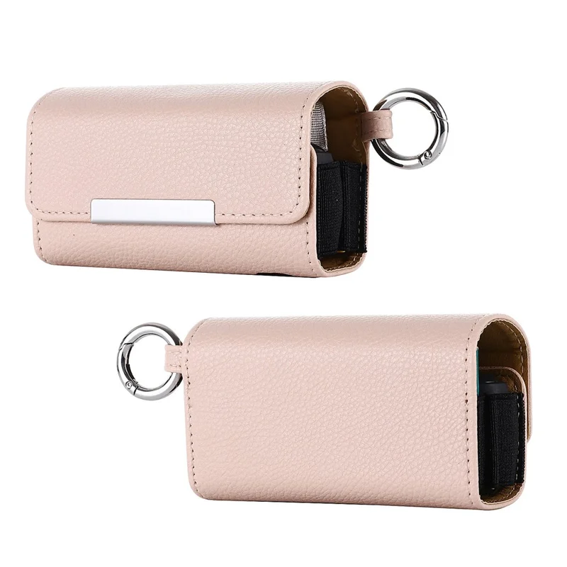 E-Cigarette Case for IQOS 3 / 3 Duo , Portable PU Leather Litchi Texture Storage Bag - Light Pink