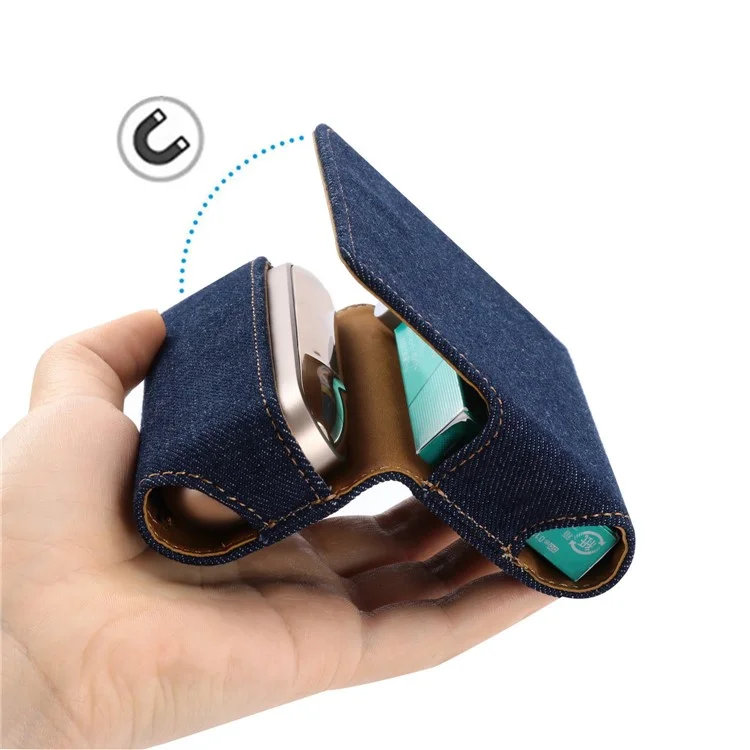 Para IQOS 3 / 3 Duo / Iluma Cigarette Case Anti-Shock Protective Storage Cover - Denim Dark Blue