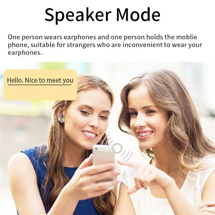 B18 Bluetooth-compatible Translator Headset 144 Languages Real Time Earphone Smart Voice Translator Earbuds - White