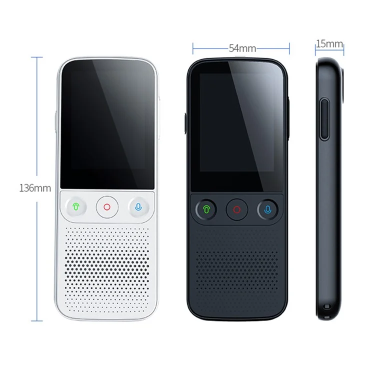 Traductor de voz inteligente T10 PRO con traducción en tiempo real de 14 idiomas, dispositivo de traducción de fotos sin conexión - Negro
