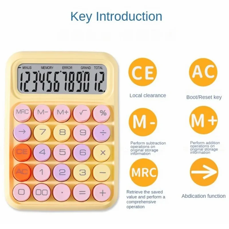 817MAX Mechanical Keyboard Calculator Portable LCD Display Calculator - White