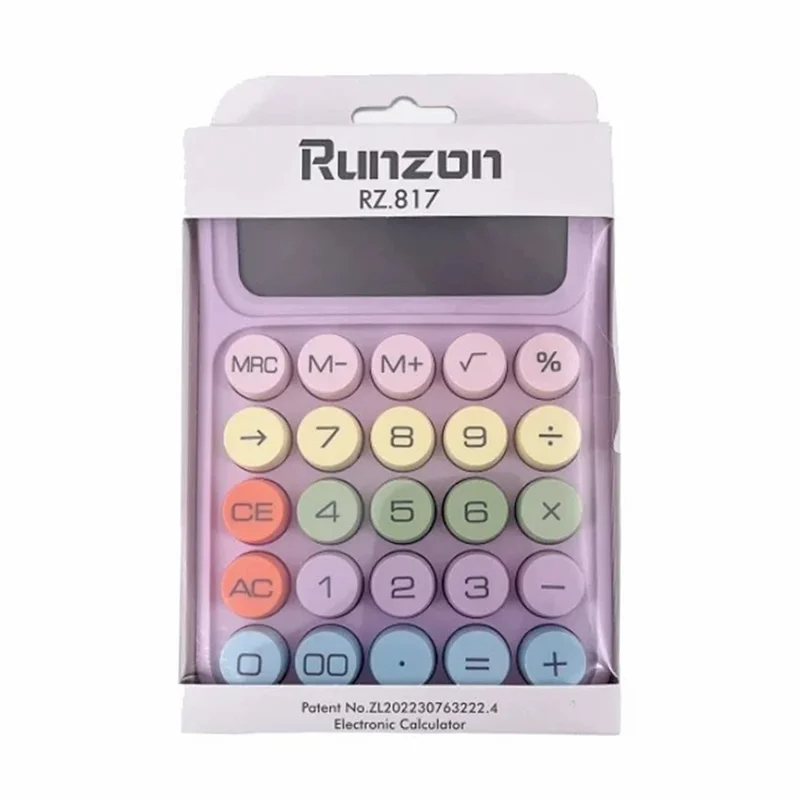 817MAX Mechanical Keyboard Calculator Portable LCD Display Calculator - Gradient Blue